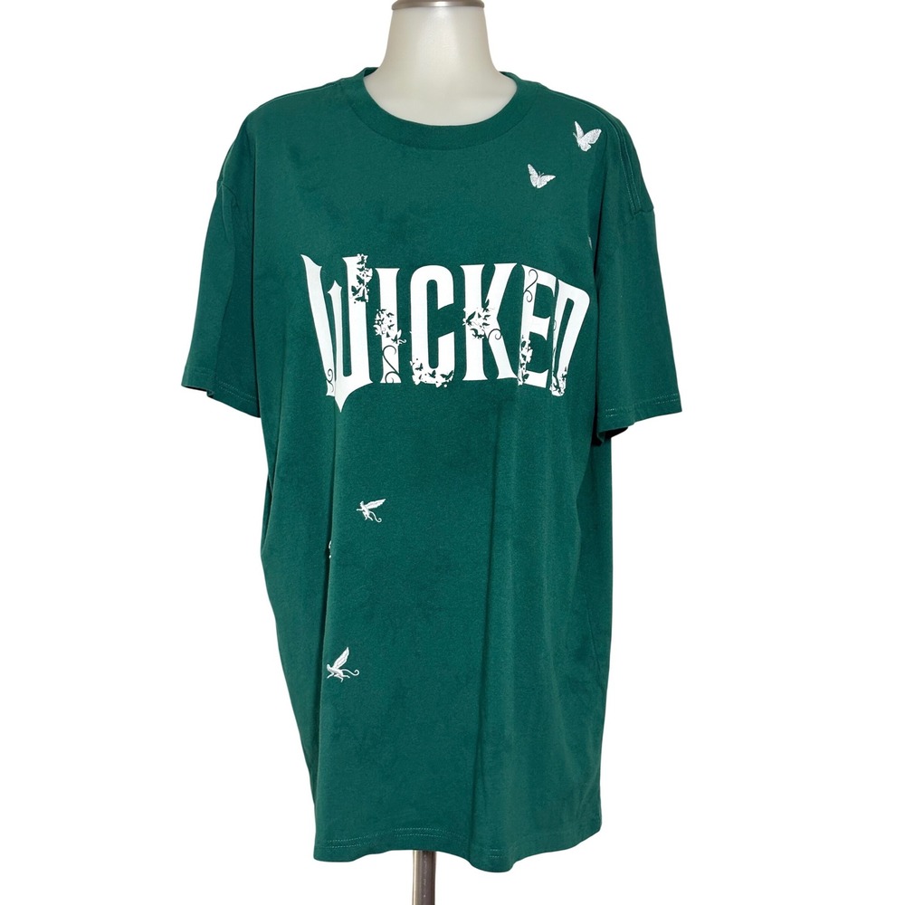 Wicked Universal Graphic T-Shirt XL Green Excellent Embroidered Oz Merch Nice!!!